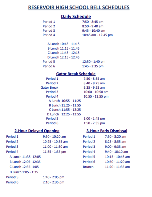 Bell Schedule